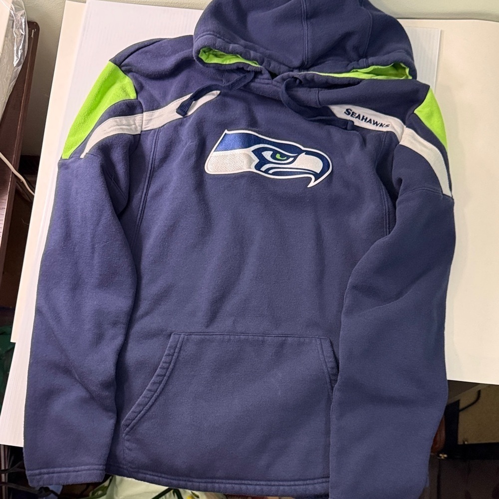 Seattle Seahawks Hoodie - Blue and Green - Large
